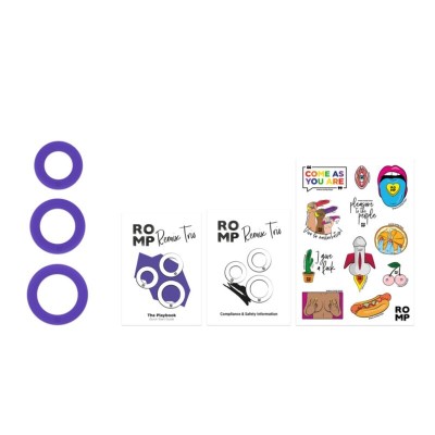 ROMP REMIX TRIO SET DE 3 ANILLOS PARA PENE SILICONA MORADO