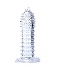 BAILE FUNDA PARA PENE CON PUNTOS ESTIMULANTES TRANSPARENTE 14 CM