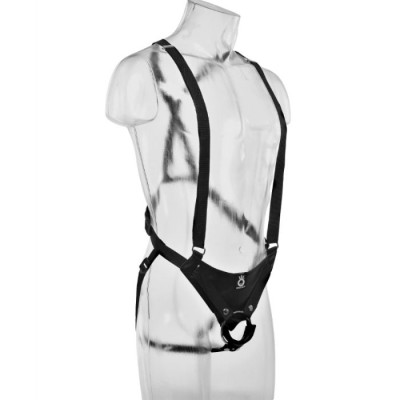 KING COCK STRAP ON CON DILDO HUECO 255 CM Y TIRANTES NEGRO