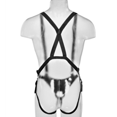 KING COCK STRAP ON CON DILDO HUECO 255 CM Y TIRANTES NEGRO