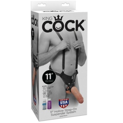 KING COCK STRAP ON CON DILDO HUECO 28 CM Y TIRANTES