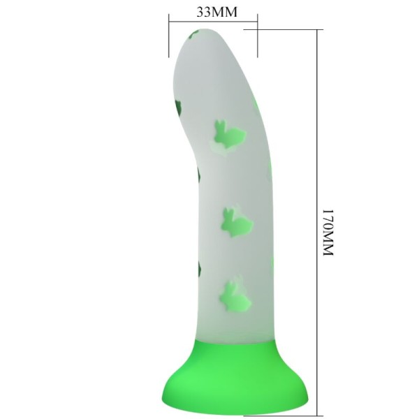 PRETTY LOVE MAGICAL NIGHTFALL DILDO SIN VIBRACION LUMINOSO VERDE