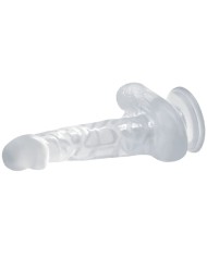 BAILE DILDO REALISTICO CON VENTOSA Y TESTICULOS 167 CM TRANSPARENTE