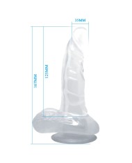 BAILE DILDO REALISTICO CON VENTOSA Y TESTICULOS 167 CM TRANSPARENTE