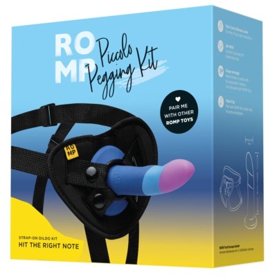 ROMP PICCOLO ARNES DILDO SILICONA CON VENTOSA TRICOLOR 14 CM