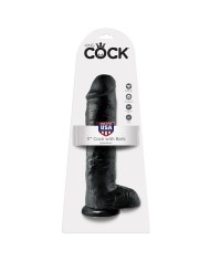 KING COCK PENE REALISTICO NEGRO 28 CM