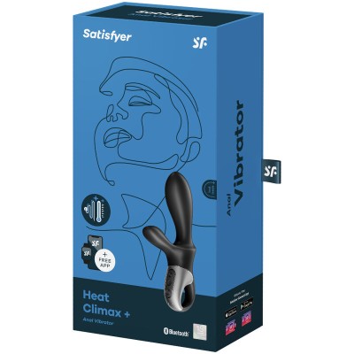 SATISFYER HEAT CLIMAX VIBRADOR ANAL APP NEGRO