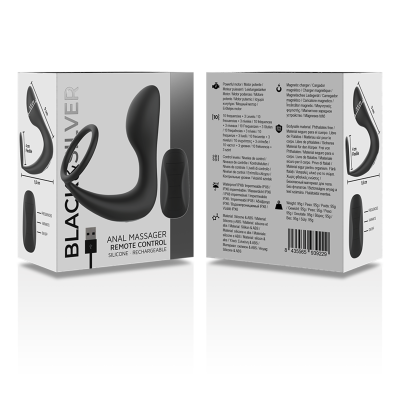 BLACKSILVER MASAJEADOR ANAL CONTROL REMOTO SILICONA RECARGABLE NEGRO