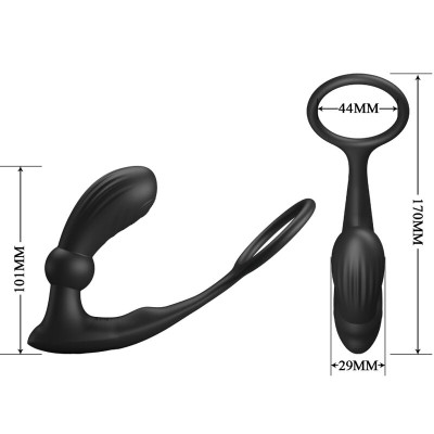 PRETTY LOVE WARREN ANILLO VIBRADOR ANAL NEGRO