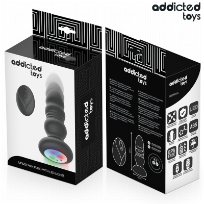 ADDICTED TOYS PLUG ANAL VIBRADOR THRUSTING Y LUZ LED CONTROL REMOTO