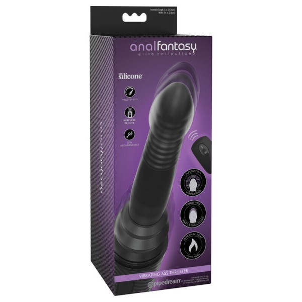 VIBRADOR ANAL RECARGABLE CON FUNCION EMPUJE CALOR Y CONTROL REMOTO