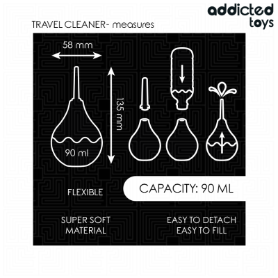 ADDICTED TOYS LIMPIADOR ANAL DE VIAJE TALLA S 90 ML