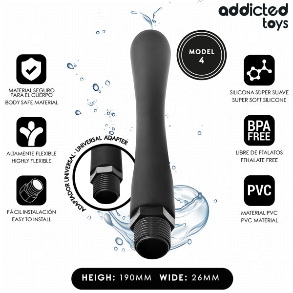 ADDICTED TOYS LIMPIADOR ANAL CON ADAPTADOR UNIVERSAL MODELO 4