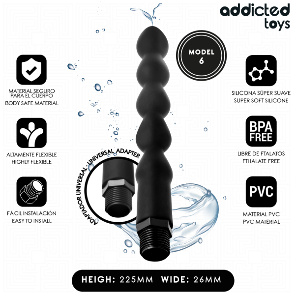 ADDICTED TOYS LIMPIADOR ANAL CON ADAPTADOR UNIVERSAL MODELO 6