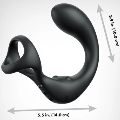 MASAJEADOR DE PROSTATA CON ANILLO VIBRADOR Y CONTROL REMOTO