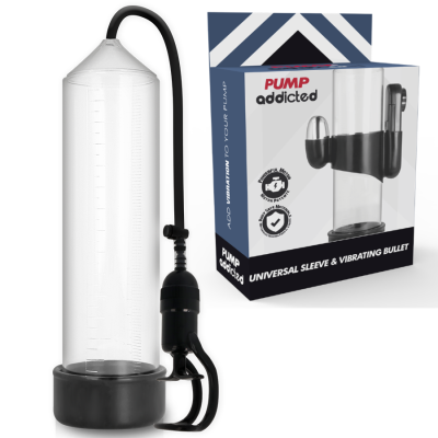 PUMP ADDICTED BOMBA ERECCION RX5 TRANSPARENTE CON VIBRADOR
