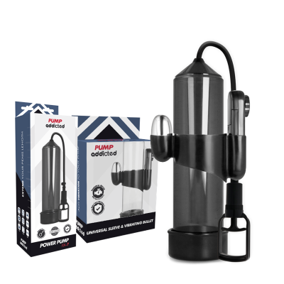 PUMP ADDICTED BOMBA ERECCION RX7 NEGRO CON VIBRADOR