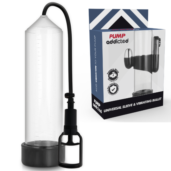 PUMP ADDICTED BOMBA ERECCION RX7 TRANSPARENTE CON VIBRADOR