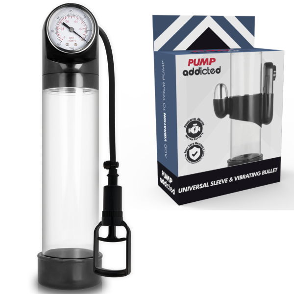 PUMP ADDICTED BOMBA ERECCION RX9 TRANSPARENTE CON VIBRADOR