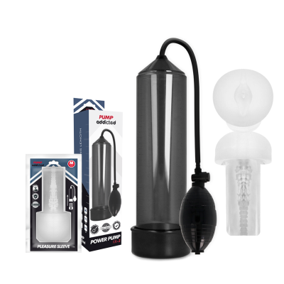 PUMP ADDICTED RX3 BOMBA ERECCION NEGRO CON MASTURBADOR