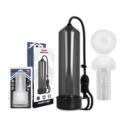 PUMP ADDICTED BOMBA ERECCION RX5 BLACK CON MASTURBADOR