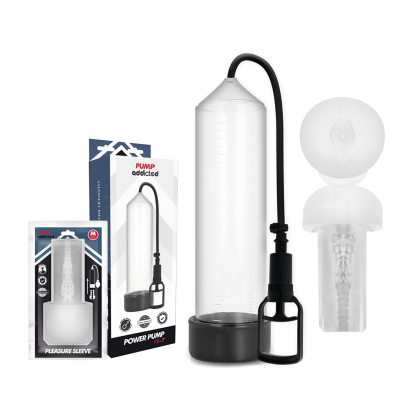 PUMP ADDICTED BOMBA ERECCION RX7 TRANSPARENTE CON MASTURBADOR
