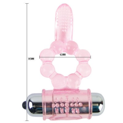 BAILE ANILLO SILICONA 10 RITMOS LENGUA CON VIBRACION ROSA
