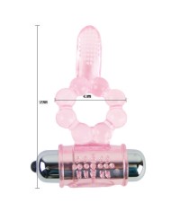 BAILE ANILLO SILICONA 10 RITMOS LENGUA CON VIBRACION ROSA