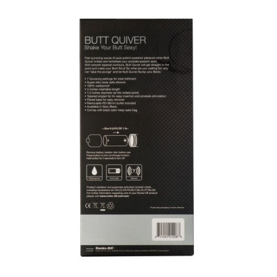 ROCKS OFF BUTT QUIVER ESTIMULADOR DEL PUNTO P 7 VELOCIDADES NEGRO