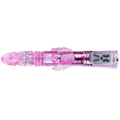 BAILE VIBRADOR RECARGABLE CON ROTACION Y ESTIMULADOR THROBBING BUTTERF