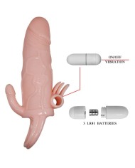 BAILE BRAVE MAN FUNDA PENE ANAL Y CLITORIS VIBRADOR 165 CM NATURAL