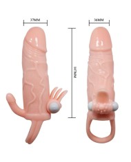BAILE BRAVE MAN FUNDA PENE ANAL Y CLITORIS VIBRADOR 165 CM NATURAL