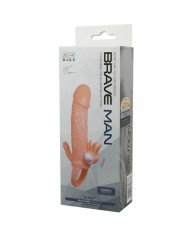 BAILE BRAVE MAN FUNDA PENE ANAL Y CLITORIS VIBRADOR 165 CM NATURAL