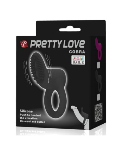 PRETTY LOVE COBRA ANILLO VIBRADOR COBRA NEGRO