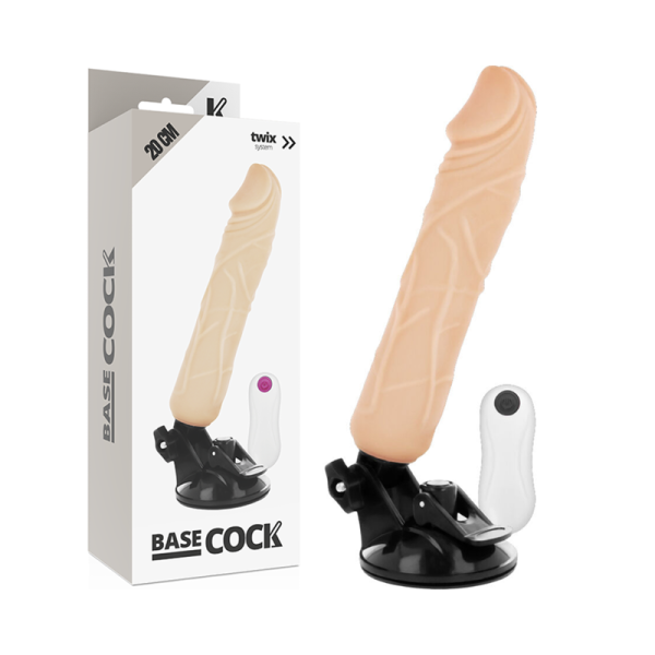 BASECOCK VIBRADOR REALISTICO CONTROL REMOTO NATURAL 20 CM O 4 CM