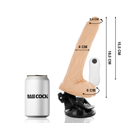 BASECOCK VIBRADOR REALISTICO ARTICULABLE CONTROL REMOTO NATURAL 185 CM O 4 CM