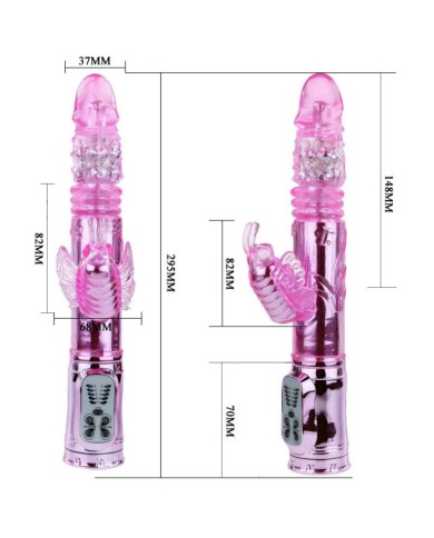 BAILE VIBRADOR RECARGABLE CON ROTACION Y ESTIMULADOR THROBBING BUTTERF BAILE VIBRADOR RECARGABLE CON ROTACION Y ESTIMULADOR THROBBING BUTTERF