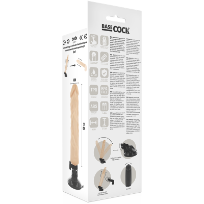 BASECOCK VIBRADOR REALISTICO CONTROL REMOTO NATURAL 21 CM O 4 CM