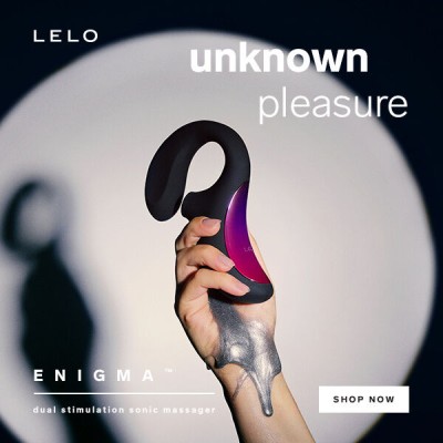 LELO ENIGMA DOBLE ESTIMULACION SUCCION MASAJEADOR NEGRO