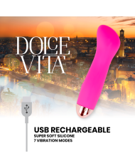 DOLCE VITA VIBRADOR RECARGABLE ONE ROSA 7 VELOCIDADES