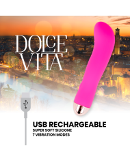 DOLCE VITA VIBRADOR RECARGABLE TWO ROSA 7 VELOCIDADES