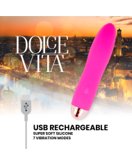 DOLCE VITA VIBRADOR RECARGABLE FOUR ROSA 7 VELOCIDADES