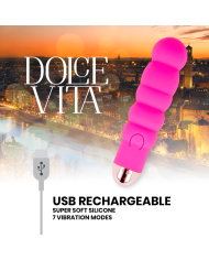 DOLCE VITA VIBRADOR RECARGABLE SIX ROSA 7 VELOCIDADES