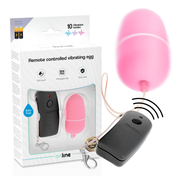 ONLINE HUEVO VIBRADOR CON MANDO CONTROL REMOTO ROSA