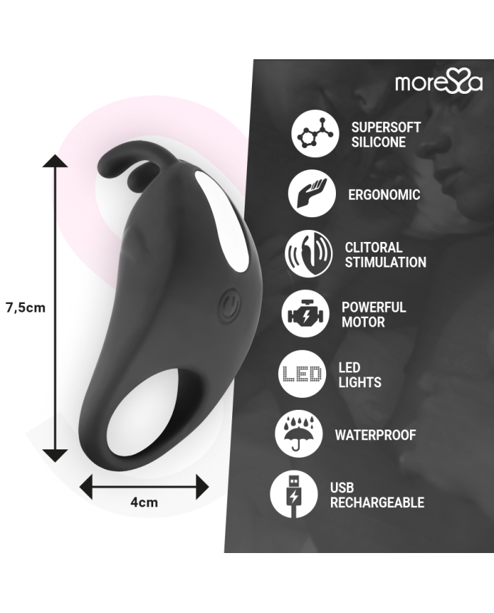 MORESSA BRAD PREMIUM SILICONE RECARGABLE NEGRO MORESSA BRAD PREMIUM SILICONE RECARGABLE NEGRO