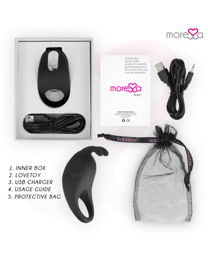 MORESSA BRAD PREMIUM SILICONE RECARGABLE NEGRO MORESSA BRAD PREMIUM SILICONE RECARGABLE NEGRO