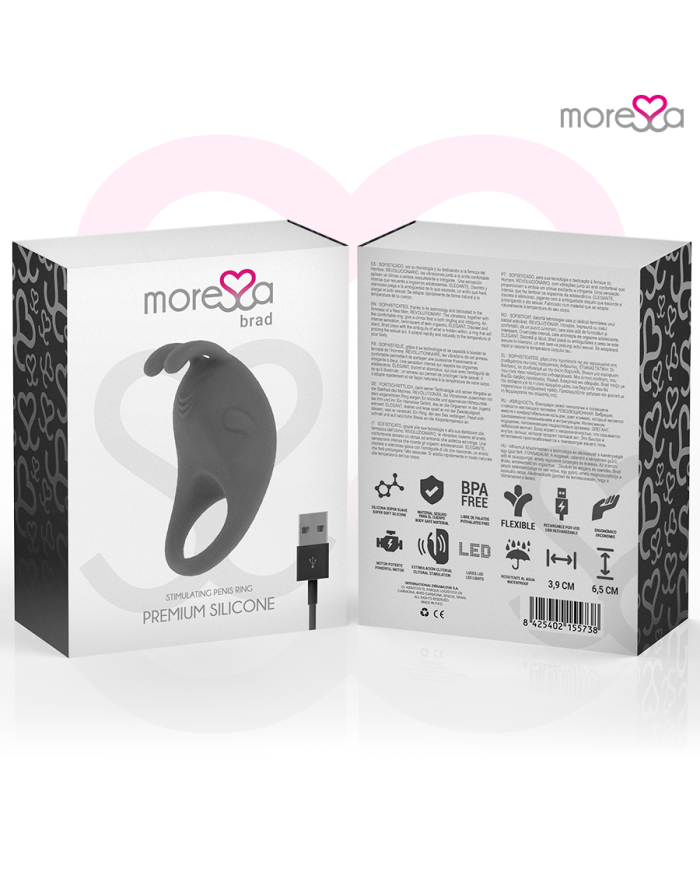 MORESSA BRAD PREMIUM SILICONE RECARGABLE NEGRO MORESSA BRAD PREMIUM SILICONE RECARGABLE NEGRO