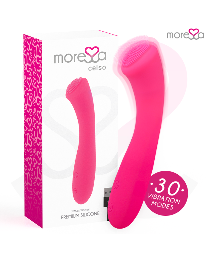 MORESSA CELSO MASAJEADOR DUO PUNTO G Y SUERO PELVICO PREMIUM SILICONE RECARGABLE