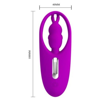 PRETTY LOVE WILD RABBIT ESTIMULADOR PARA BRAGUITA CON CONTROL REMOTO LILA