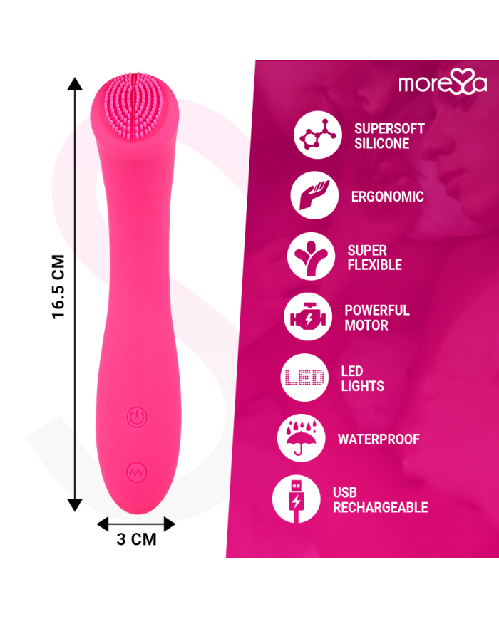 MORESSA CELSO MASAJEADOR DUO PUNTO G Y SUERO PELVICO PREMIUM SILICONE RECARGABLE